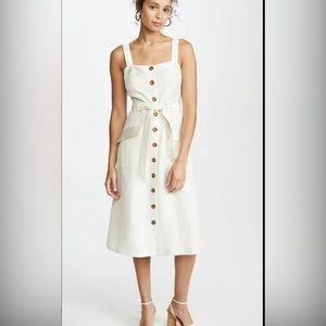 Joie Bourey button front linen dress